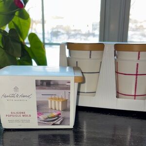 Hearth & Hand Cream and Tan Popsicle Mold Set. Ice Cream Pints